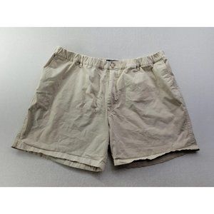 Meripex Men's 4XL Beige Chino Shorts Elastic Waist Pockets 5.5" Prepster Elderly